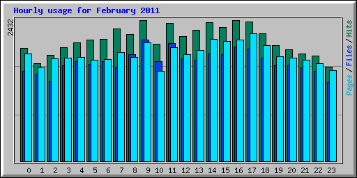 Hourly usage for February 2011